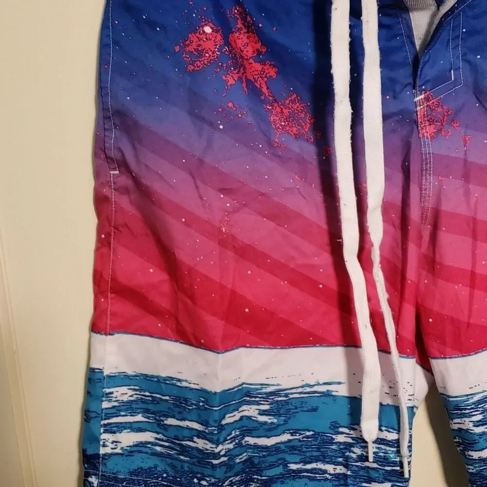 Buzz Aldrin Men's Blue Swimming Trunks, NASA Astronaut Detail, Size Medium